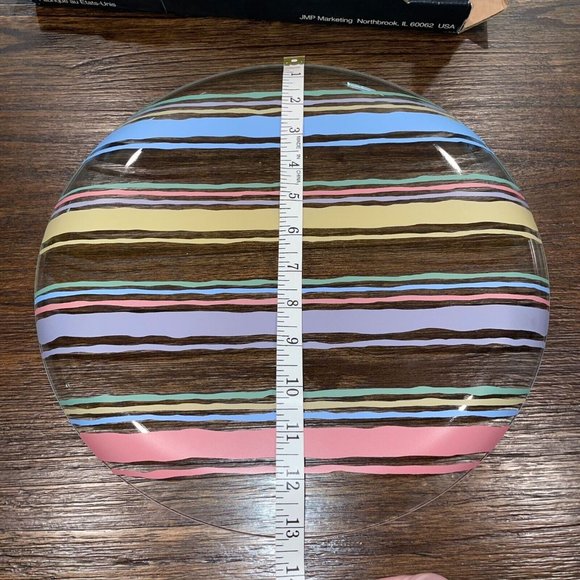 Vintage Round Serving Platter - 13" Fiesta Stripe Pastels ~ - Picture 5 of 6